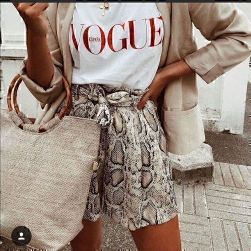 ZARA animal print shorts with self tie belt 7863/112